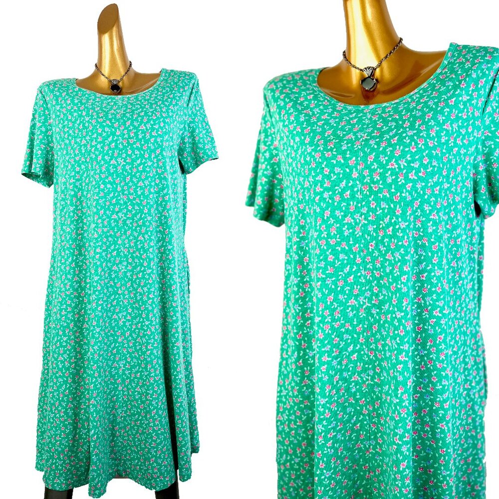 Vintage 90s floral cottagecore dress babydoll sundress midi length